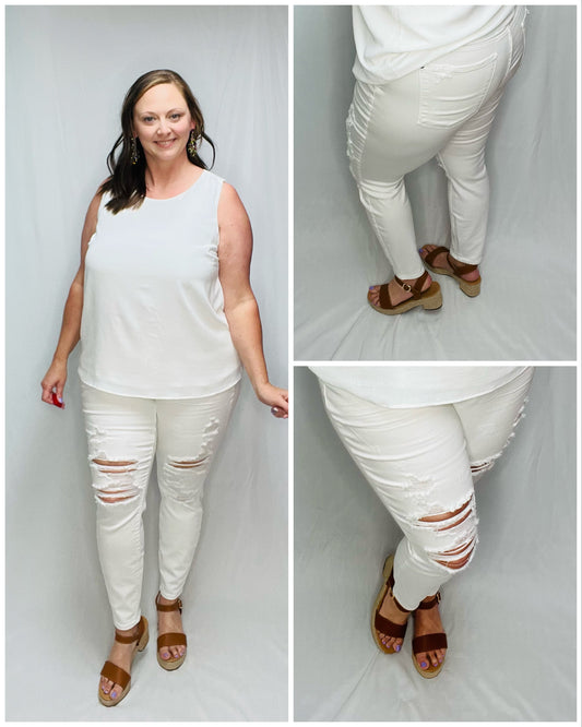 Tate Textured Sleeveless Blouse