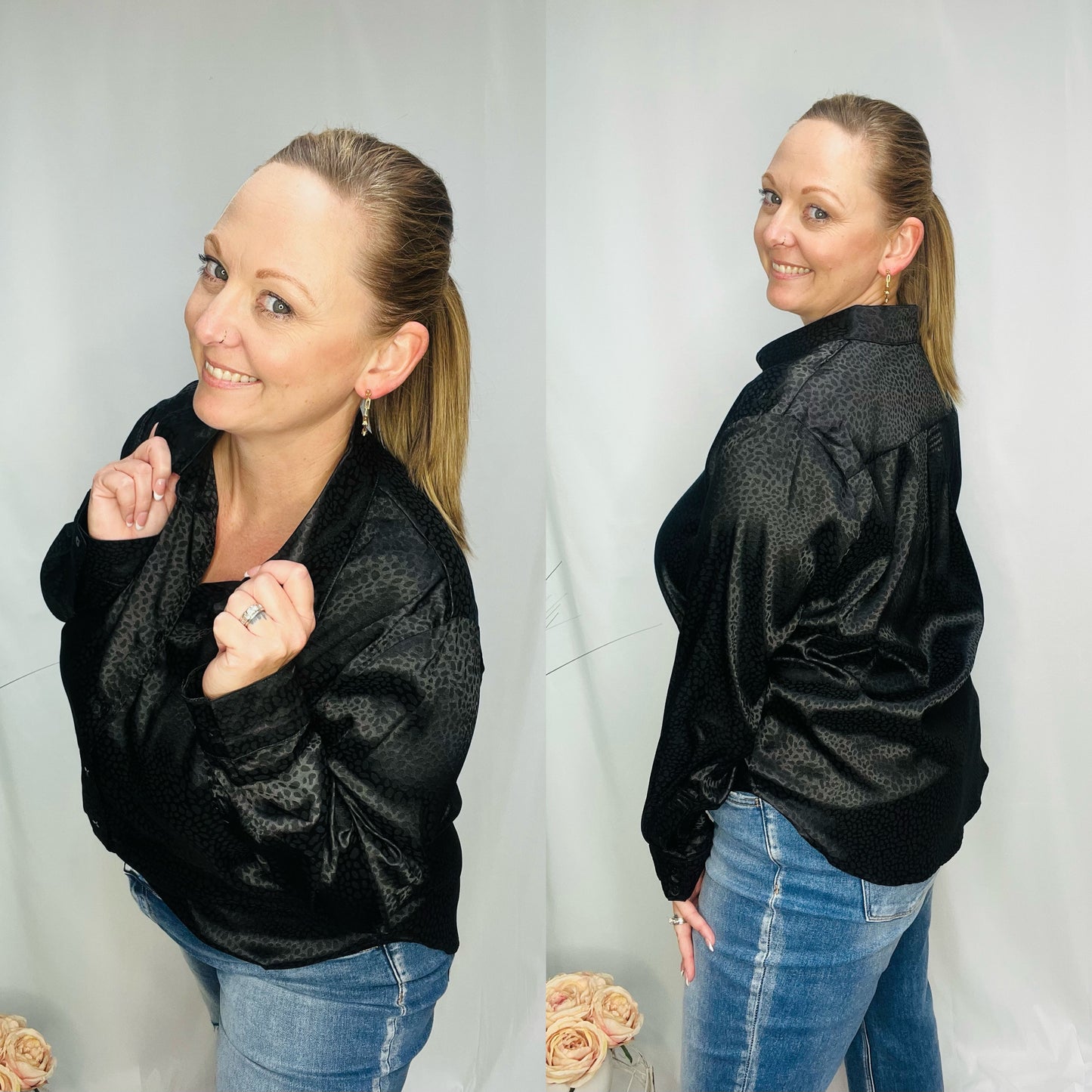 Elegant Lady Satin Blouse
