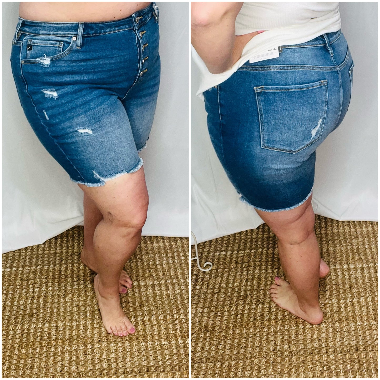 High Rise Buttonfly KanCan Denim Shorts
