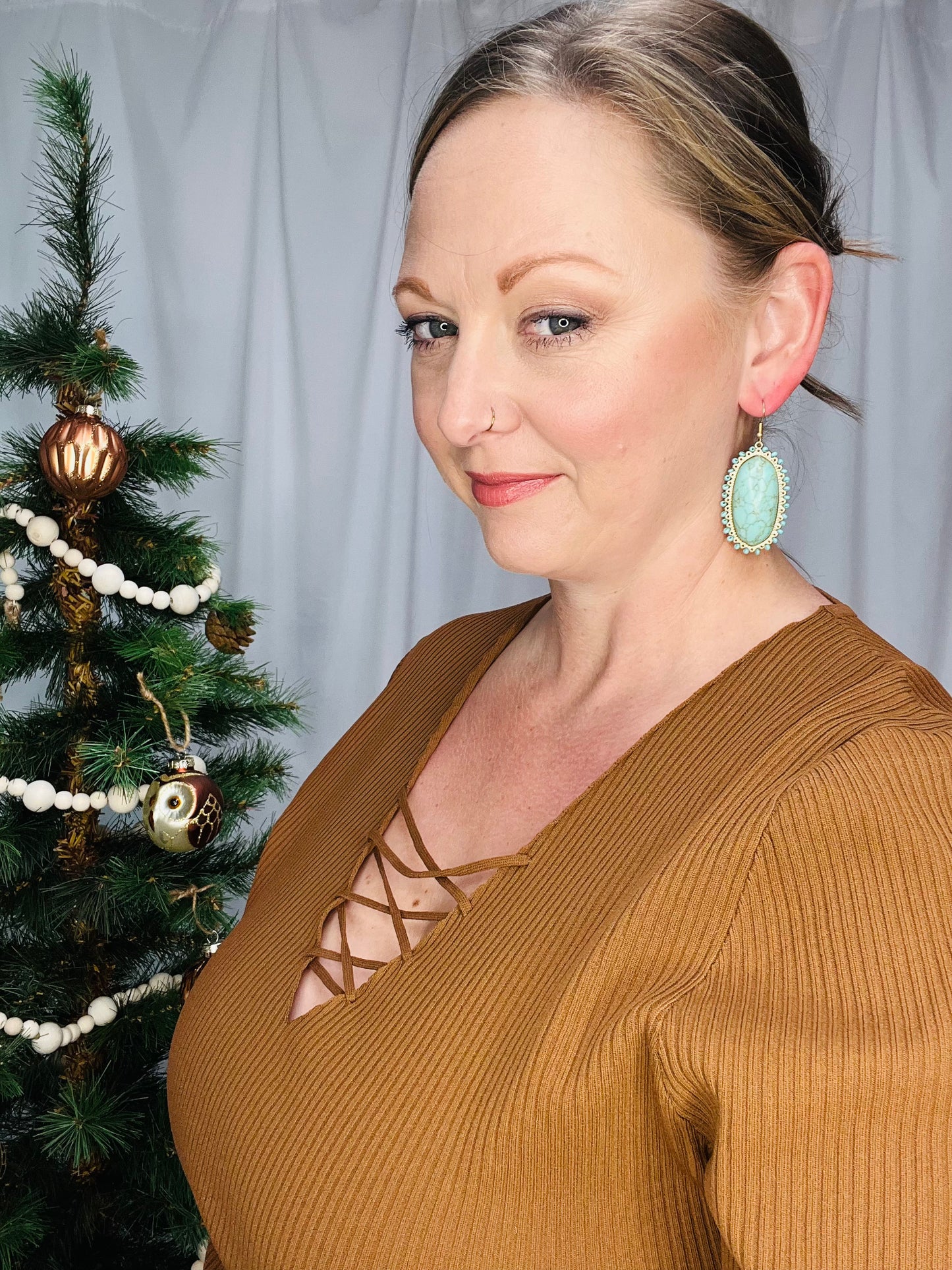 Oval Stone Earrings
