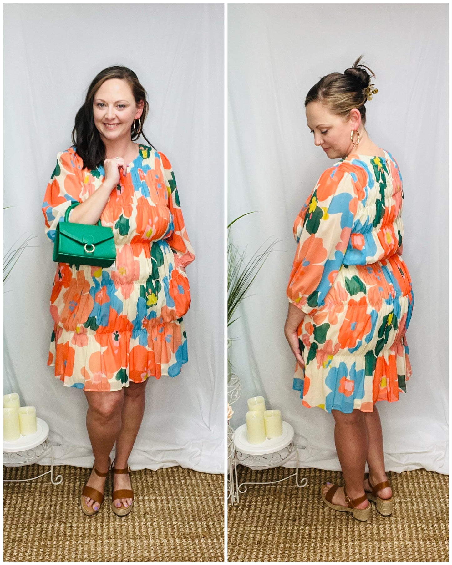 Spring Blossom Chiffon Dress