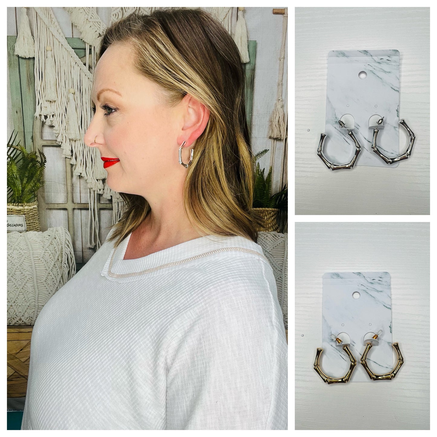 Bella Bamboo Hoop Earrings